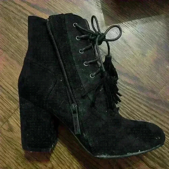 COPY - BLACK SUEDE HEELED LACE UP BOOTS Nature Breeze boutique brand like new c… - Picture 3 of 3
